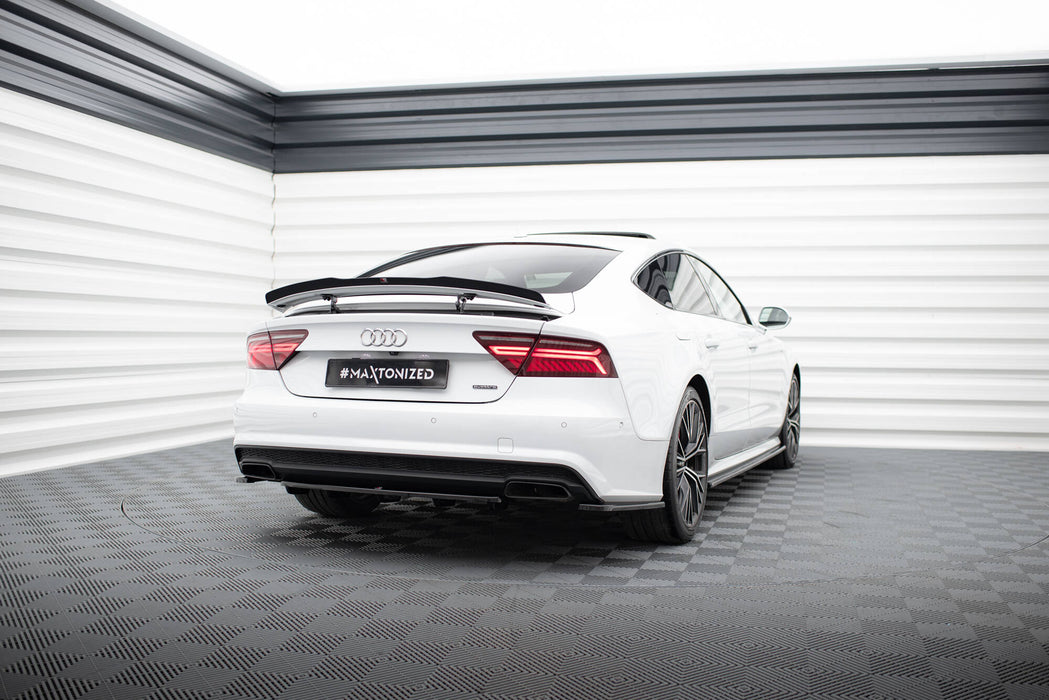 Maxton Design Rear Splitter AUDI A7 S-LINE (FACELIFT) (with vertical bars)