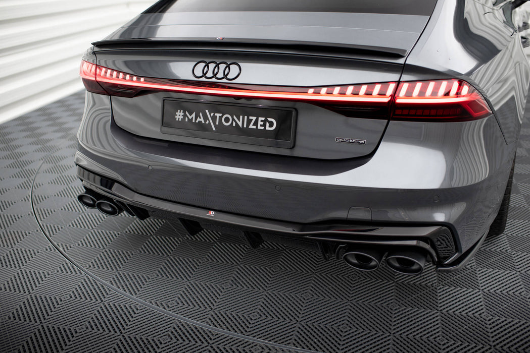 Maxton Design Rear Valance + Exhaust Ends Imitation Audi A7 S-Line C8 / S7 C8 / C8 Facelift / S7 Facelift