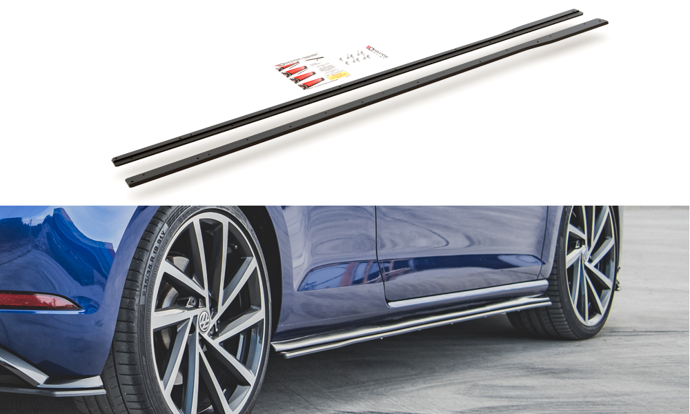 Maxton Design Racing Durability Side Skirts Diffusers VW Golf 7 R / R-Line Facelift