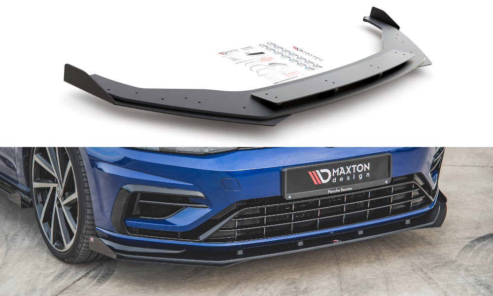 Maxton Design Racing Durability Front Splitter + Flaps VW Golf 7 R / R-Line Facelift