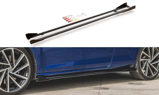 Maxton Design Racing Durability Side Skirts Diffusers + Flaps VW Golf 7 R / R-Line Facelift