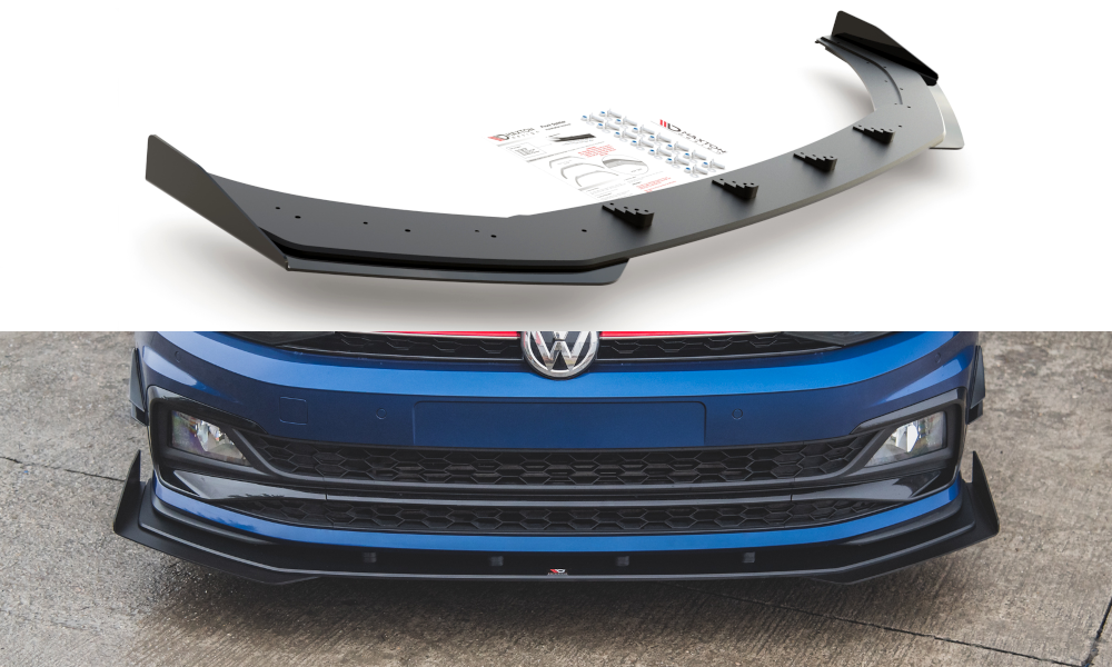 Maxton Design Racing Durability Front Splitter + Flaps Volkswagen Polo GTI Mk6