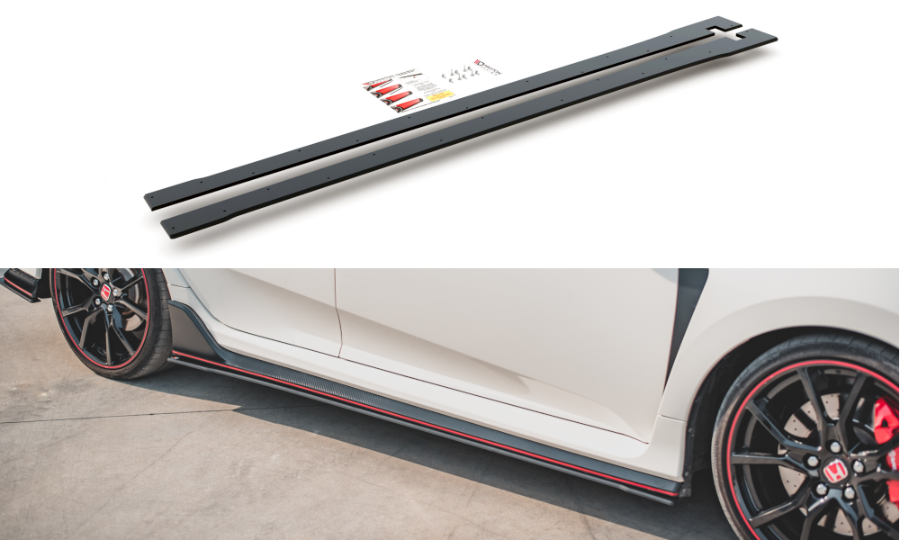 Maxton Design Racing Durability Side Skirts Diffusers V.2 Honda Civic X Type-R