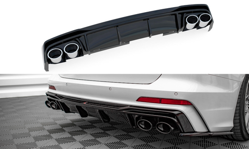 Maxton Design Rear Valance + Exhaust Ends Imitation Audi S6 / A6 S-Line C8