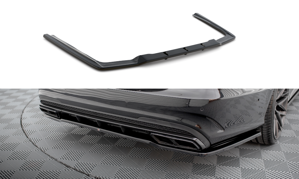 Maxton Design Rear Splitter (with vertical bars) Mercedes-Benz E63 AMG Sedan W212 Facelift