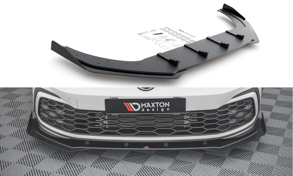 Maxton Design Racing Durability Front Splitter + Flaps Volkswagen Golf GTI / GTE / R-Line Mk8