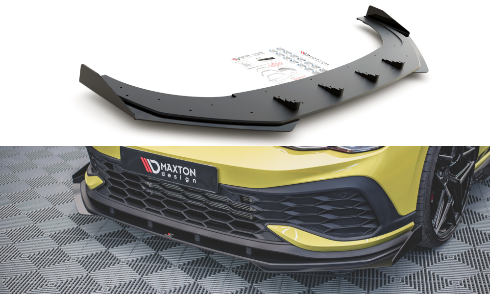 Maxton Design Racing Durability Front Splitter + Flaps Volkswagen Golf 8 GTI Clubsport