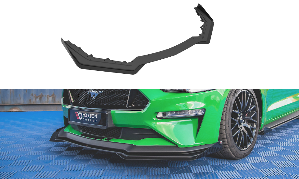 Maxton Design Street Pro Front Splitter V.1 + Flaps Ford Mustang GT Mk6 Facelift