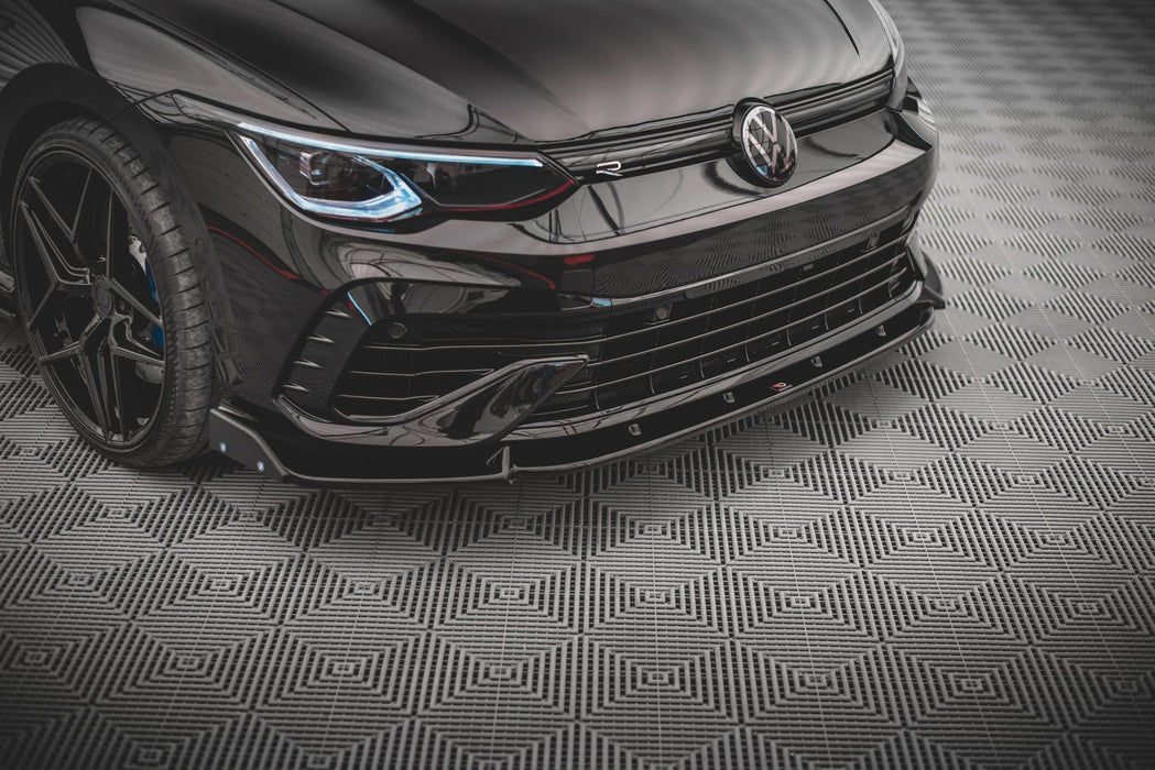 Maxton Design Front Splitter V.2 + Flaps Volkswagen Golf R Mk8