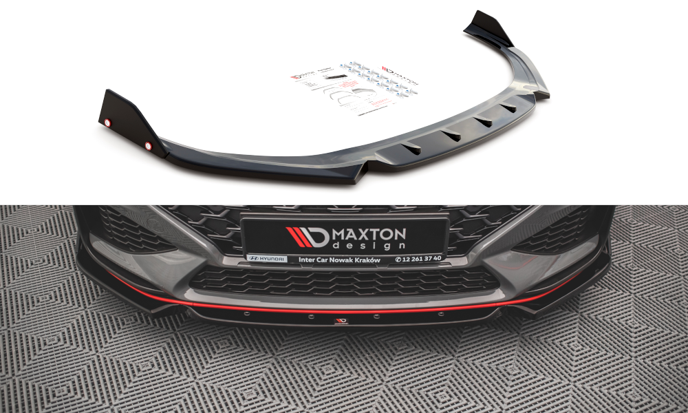 Maxton Design Front Splitter V.1 + Flaps Hyundai I30 N Hatchback/Fastback Mk3 Facelift