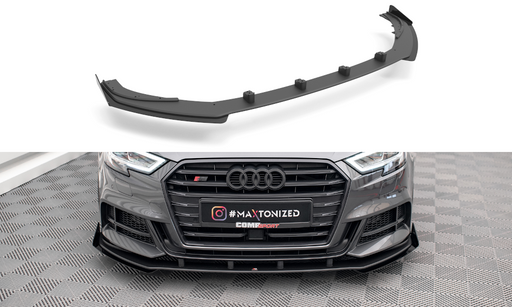 Maxton Design Street Pro Front Splitter V.1 + Flaps Audi S3 / A3 S-Line Sportback 8V Facelift