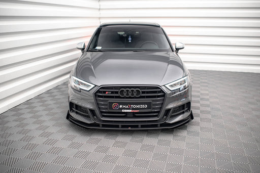 Maxton Design Street Pro Front Splitter V.1 + Flaps Audi S3 / A3 S-Line Sportback 8V Facelift