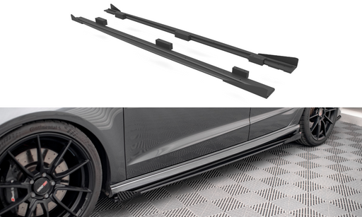 Maxton Design Street Pro Side Skirts Diffusers + Flaps Audi S3 / A3 S-Line Sportback 8V Facelift