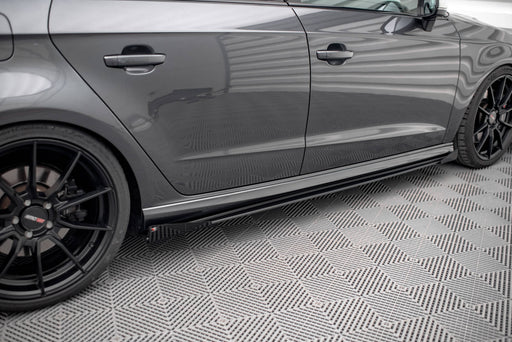 Maxton Design Street Pro Side Skirts Diffusers + Flaps Audi S3 / A3 S-Line Sportback 8V Facelift