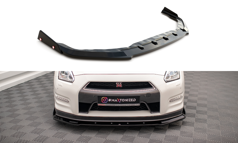 Maxton Design Front Splitter + Flaps Nissan GTR R35 Facelift