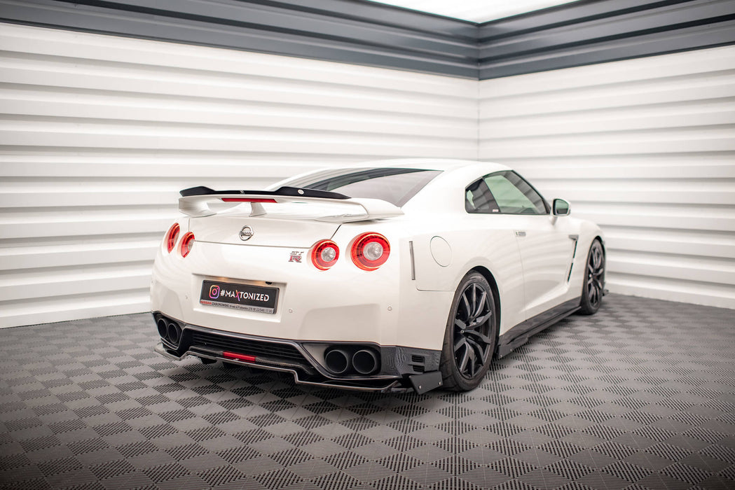 Maxton Design Rear Splitter + Flaps for Nissan GTR R35 Facelift