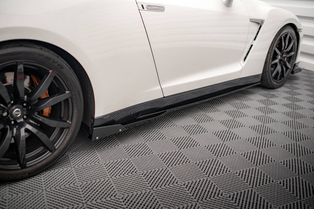 Maxton Design Side Skirts Diffusers + Flaps Nissan GTR R35 Facelift