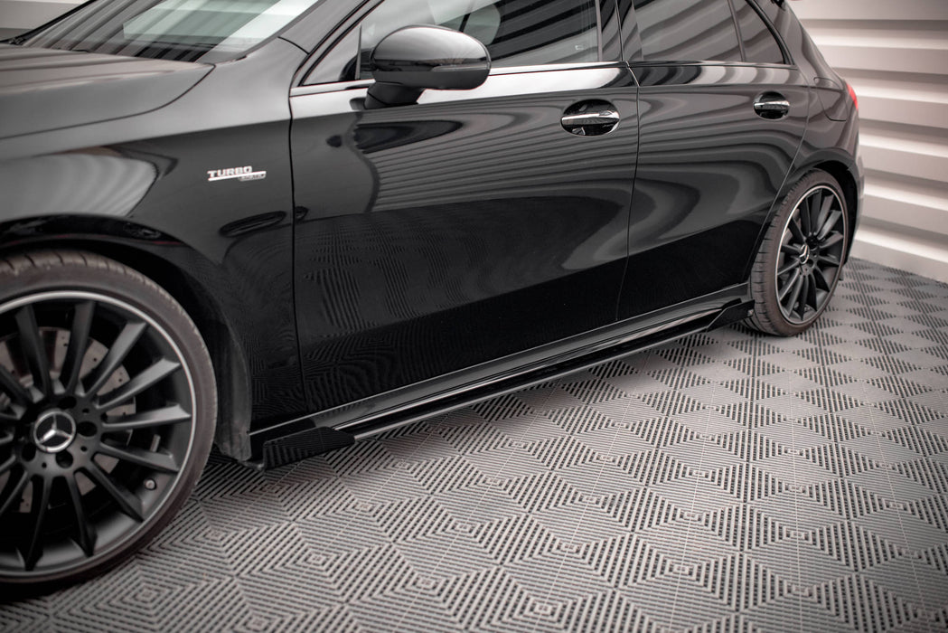 Maxton Design Street Pro Side Skirts Diffusers + Flaps Mercedes A35 AMG / AMG-Line Aero Pack W177