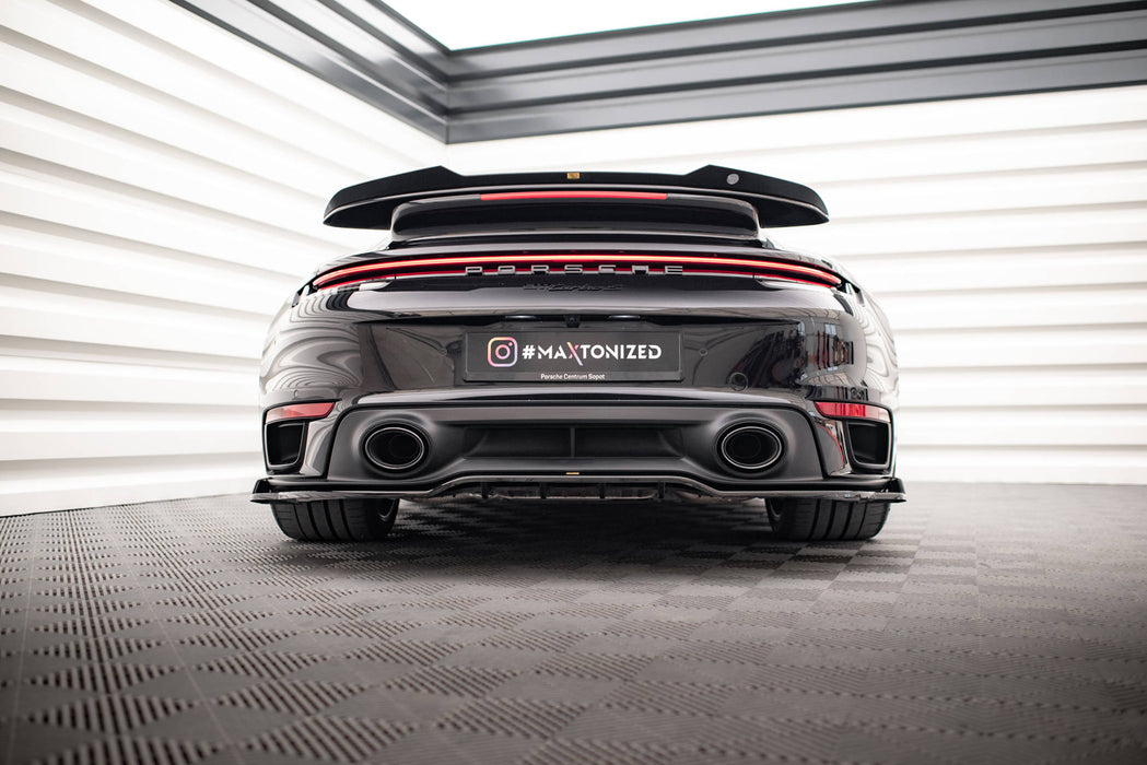 Maxton Design Rear Splitter (with vertical bars) Porsche 911 Turbo S 992