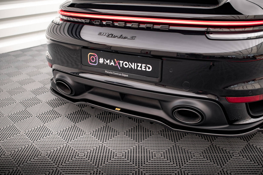 Maxton Design Rear Splitter (with vertical bars) Porsche 911 Turbo S 992