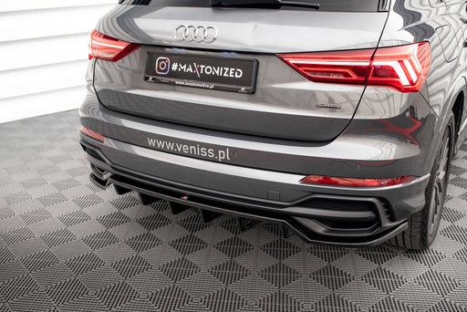 Maxton Design Rear Splitter (with vertical bars) Audi Q3 S-Line F3