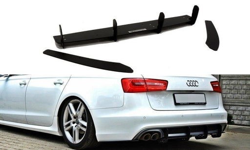 Maxton Design Rear Diffuser & Rear Side Splitters Audi A6 S-Line C7 (exhaust 1x2)