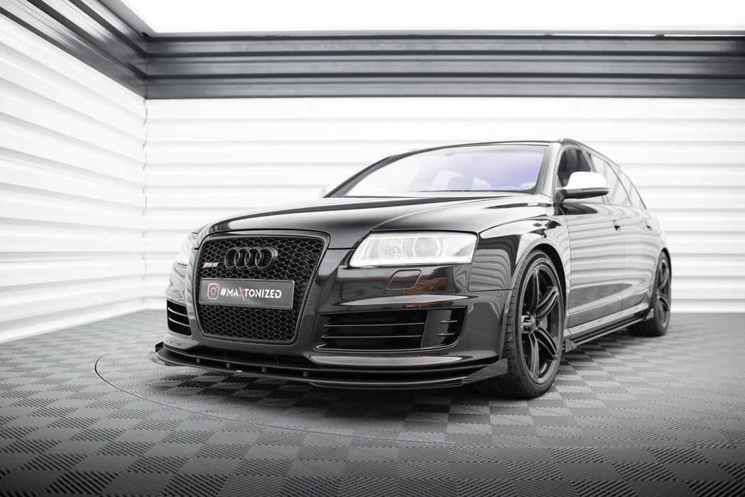 Maxton Design Street Pro Front Splitter + Flaps Audi RS6 Avant C6