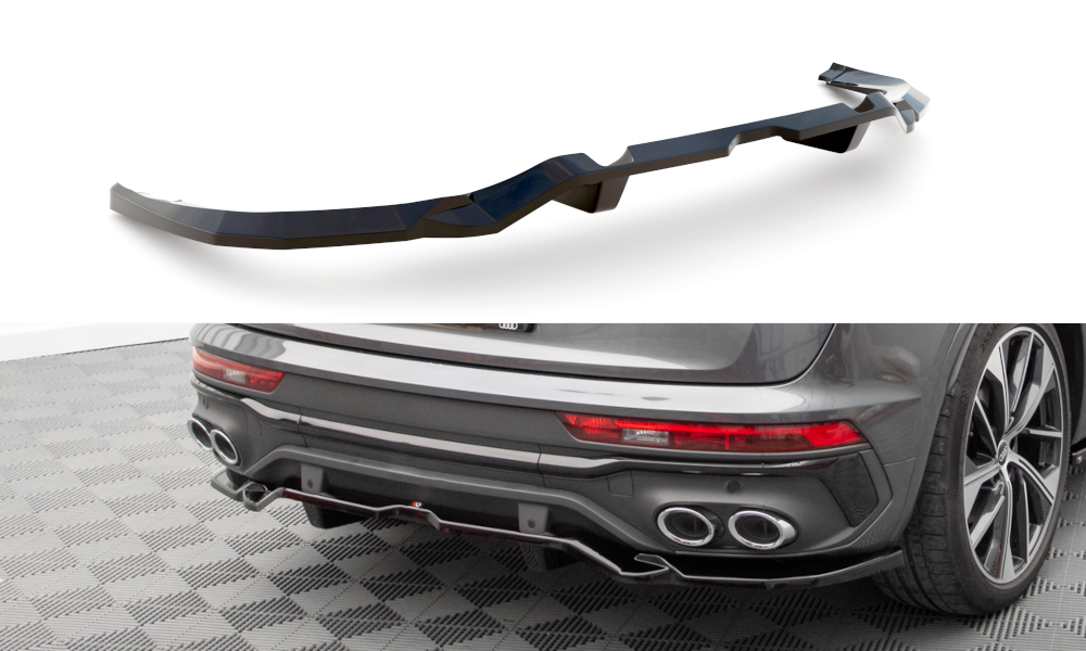 Maxton Design Rear Splitter (with vertical bars) Audi SQ5 Sportback Mk2 Facelift