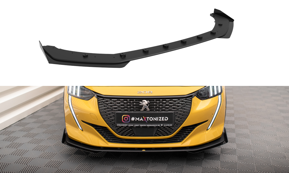 Maxton Design Street Pro Front Splitter + Flaps Peugeot 208 GT Mk2