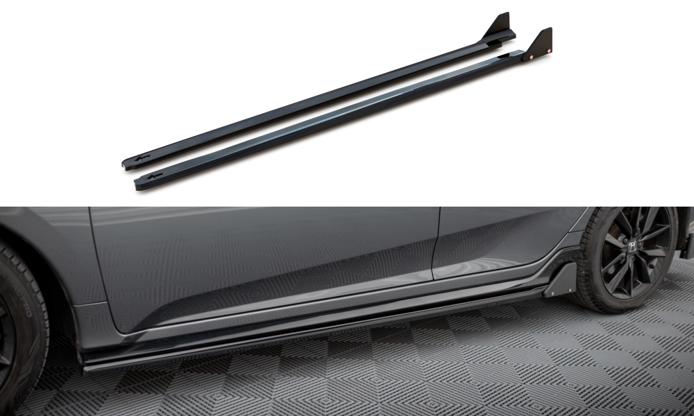 Maxton Design Side Skirts Diffusers + Flaps Honda Civic Sport Mk 10