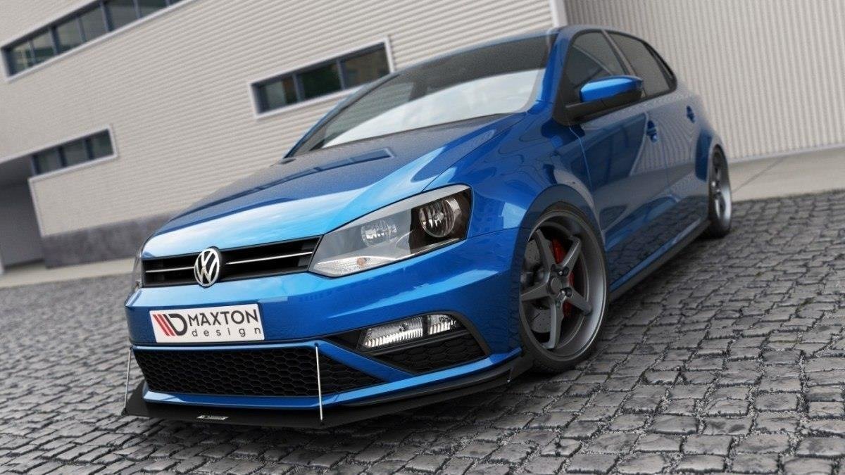 Maxton Design FRONT RACING SPLITTER VW POLO MK5 GTI FACELIFT (with wings)