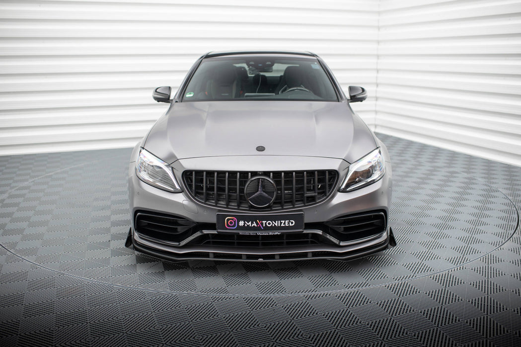 Maxton Design Street Pro Front Splitter + Flaps Mercedes-AMG C63 Sedan / Estate W205 Facelift