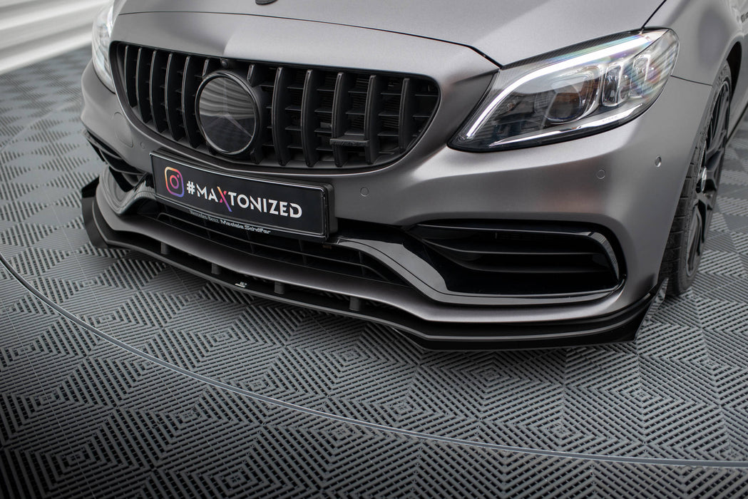 Maxton Design Street Pro Front Splitter + Flaps Mercedes-AMG C63 Sedan / Estate W205 Facelift