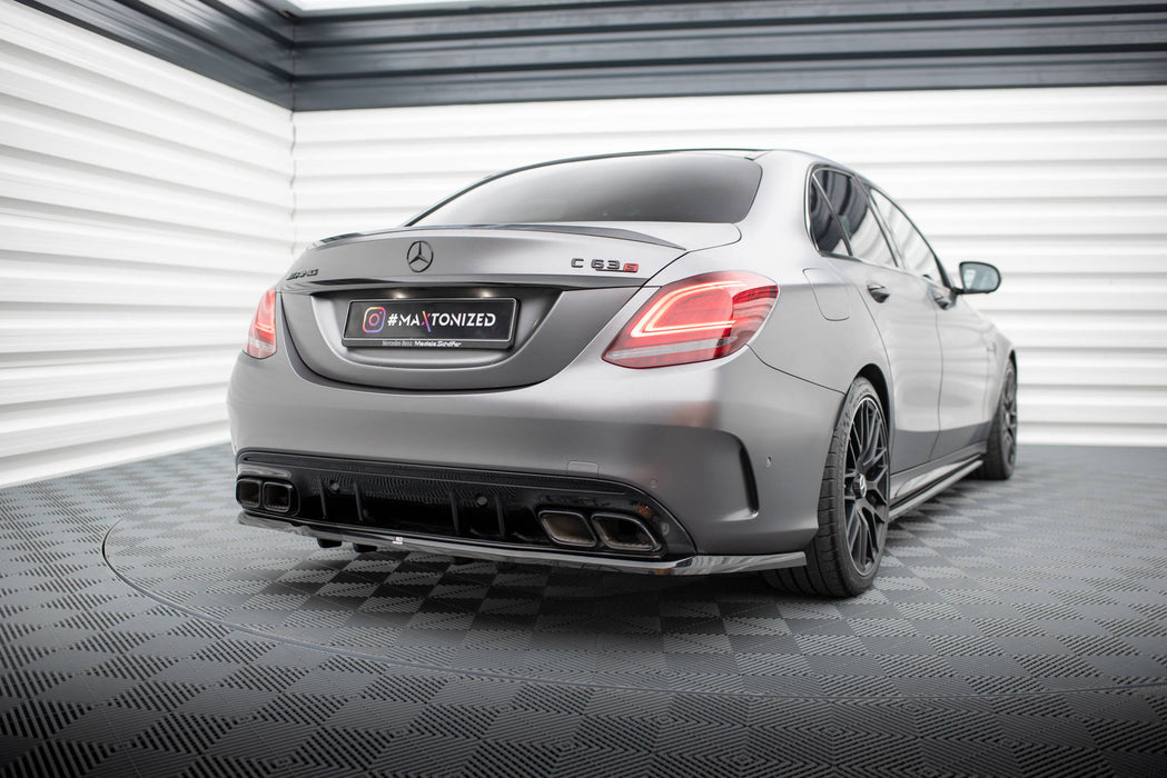 Maxton Design Rear Splitter (with vertical bars) Mercedes-AMG C63 Sedan / Estate W205 Facelift