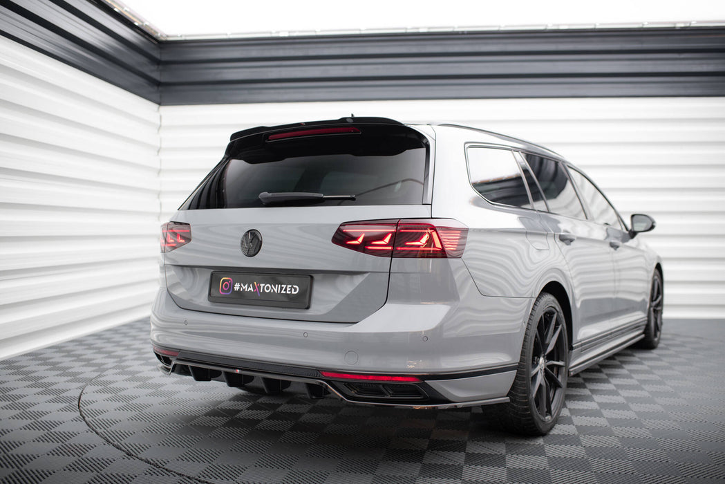 Maxton Design Rear Splitter (with vertical bars) Volkswagen Passat R-Line B8 Facelift