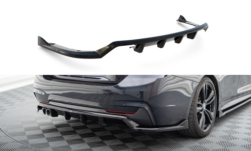 Maxton Design Rear Splitter (with vertical bars) BMW 4 Coupe / Gran Coupe / Cabrio M-Pack F32 / F36 / F33