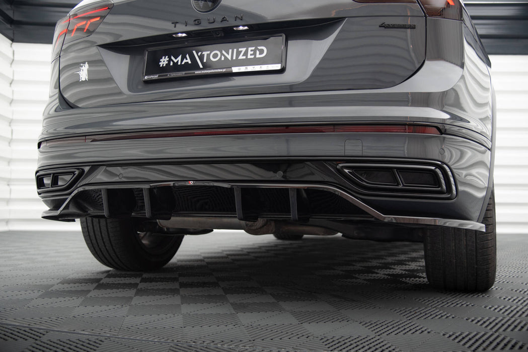 Maxton Design Rear Splitter (with vertical bars) Volkswagen Tiguan R-Line Mk2 Facelift