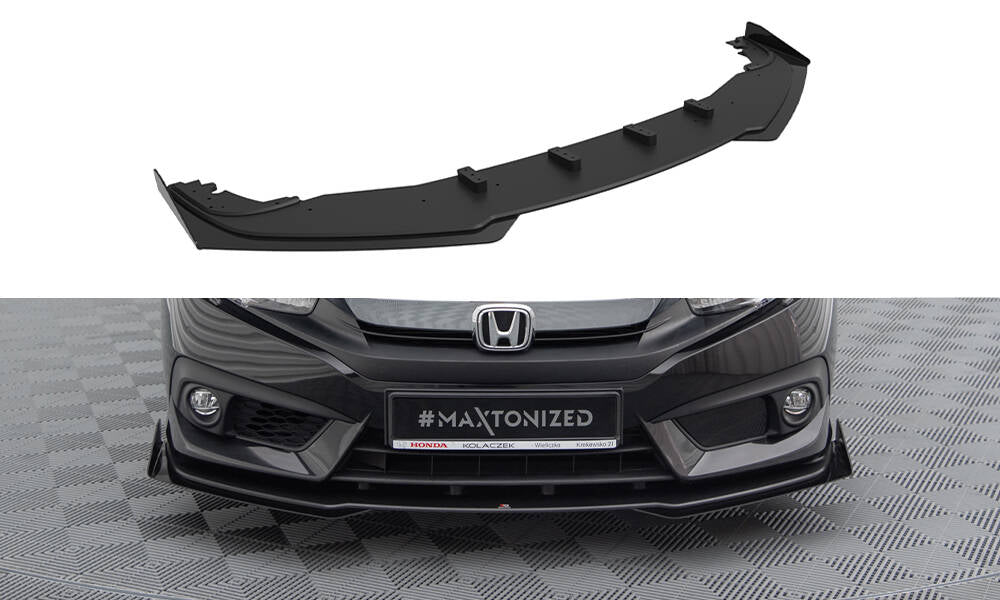 Maxton Design Street Pro Front Splitter + Flaps Honda Civic Mk10