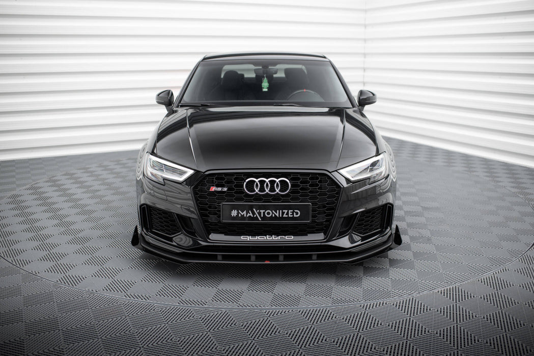 Maxton Design Street Pro Front Splitter V.1 + Flaps Audi RS3 Sedan 8V Facelift