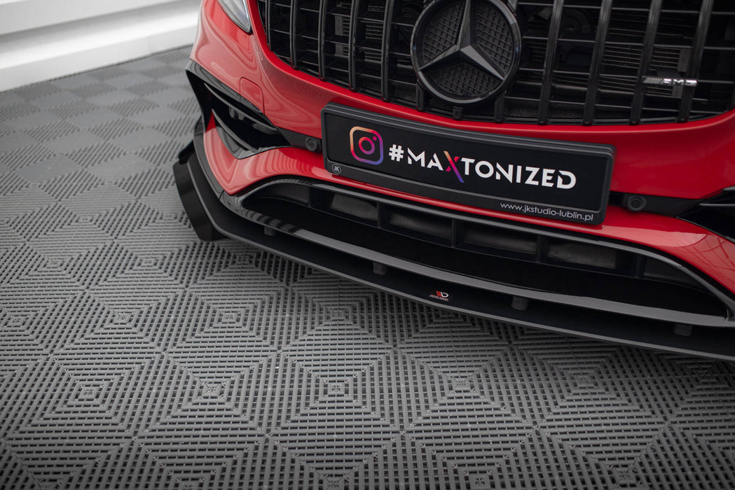 Maxton Design Street Pro Front Splitter + Flaps Mercedes-Benz A 45 AMG Aero W176 Facelift