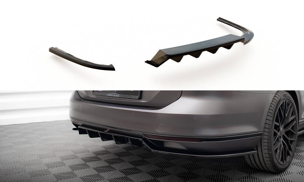 Maxton Design Rear Splitter (with vertical bars) Volkswagen Passat R-Line B8