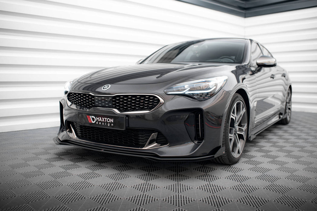 Maxton Design Street Pro Front Splitter + Flaps Kia Stinger GT / GT-Line / Standard Mk1