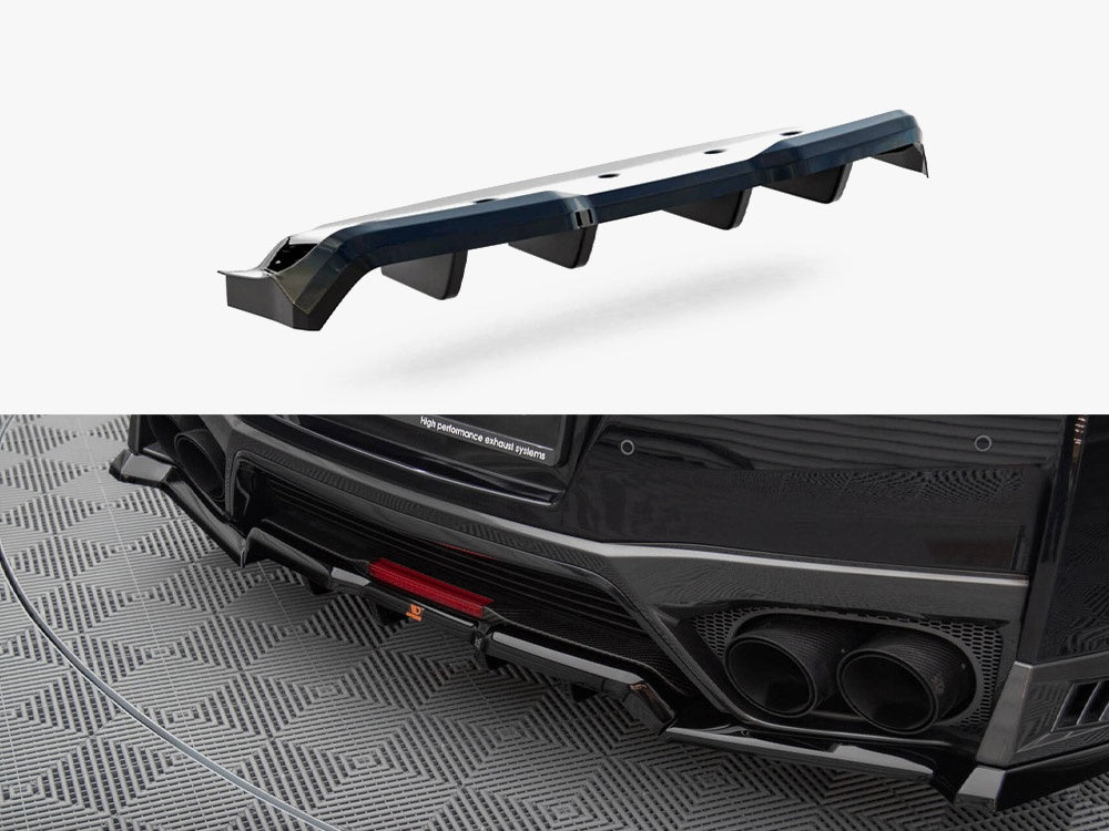 Central Rear Splitter (Vertical Bars) Nissan GTR R35 Facelift — Maxton ...