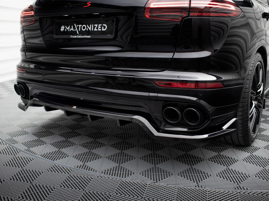 Maxton Design Rear Splitter (with vertical bars) Porsche Cayenne Mk2 Facelift