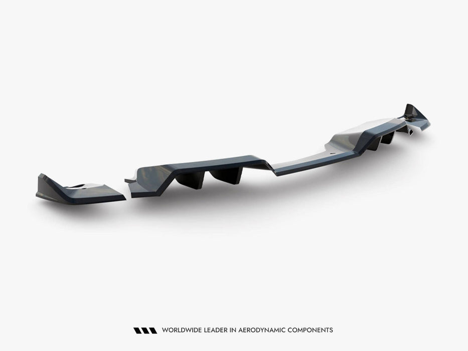 Maxton Design Central Rear Splitter (with vertical bars) + Rear side Splitters Chevrolet Corvette Z06 C7