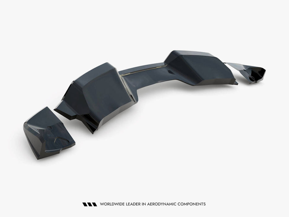 Maxton Design Central Rear Splitter (with vertical bars) + Rear side Splitters Chevrolet Corvette Z06 C7