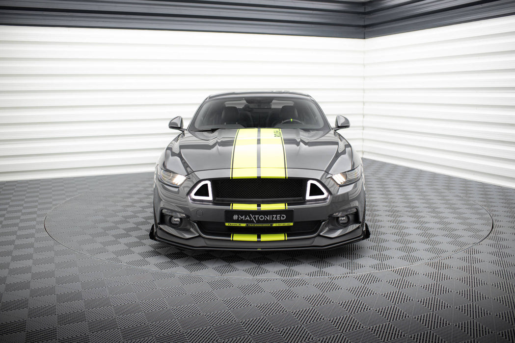 Maxton Design Street Pro Front Splitter + Flaps Ford Mustang GT Mk6