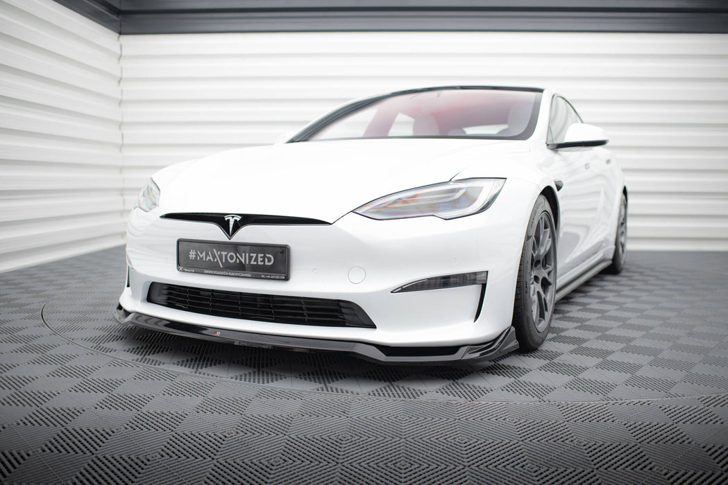 Maxton Design Front Splitter V.2 Tesla Model S Plaid Mk1 Facelift