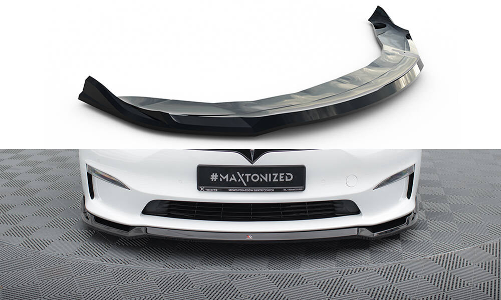 Maxton Design Front Splitter V.2 Tesla Model S Plaid Mk1 Facelift