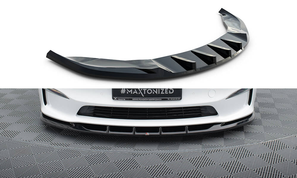 Maxton Design Front Splitter V.3 Tesla Model S Plaid Mk1 Facelift